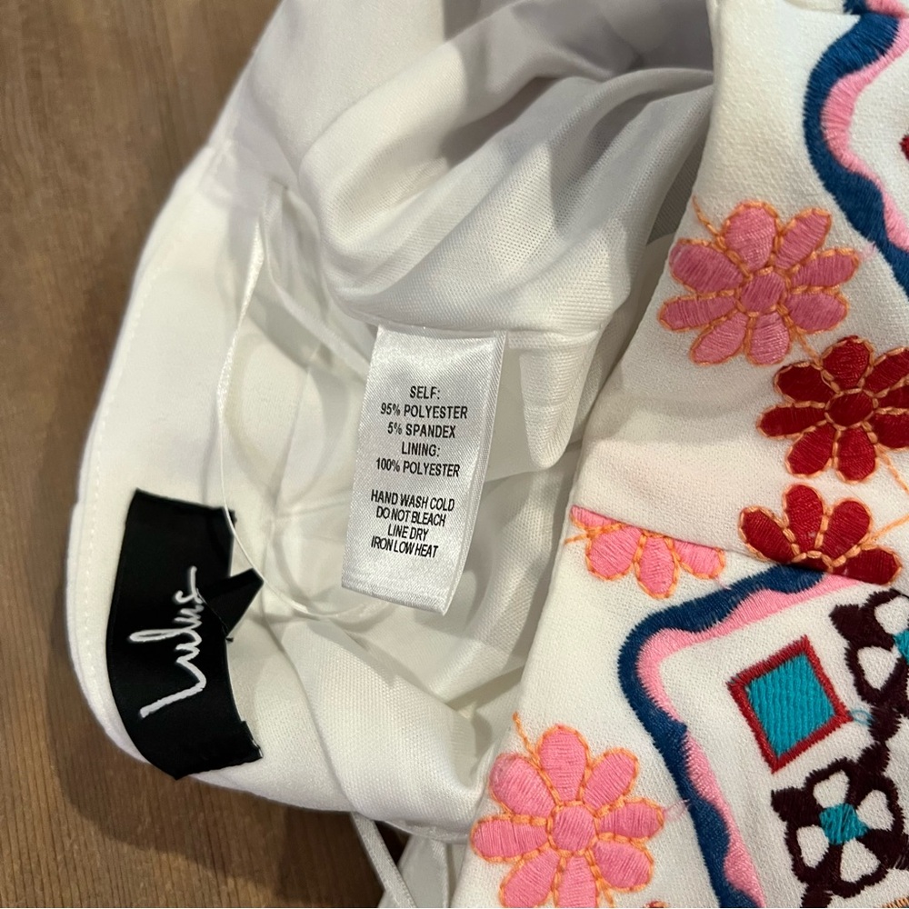 Lulus Rhythm is Gonna Get You Embroidered White Shorts - Picture 3 of 4